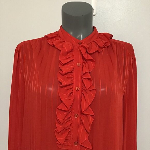 Vintage Style Rite Blouse Co Ruffled Blouse Size L - Picture 2 of 11